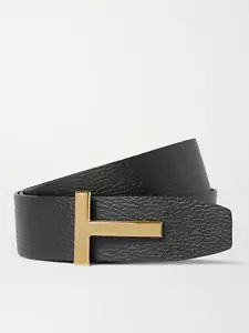 Auténtico cinturón de cuero Tom Ford negro azul reversible de grano completo 32 T-Icon 650 £ - Imagen 1 de 3