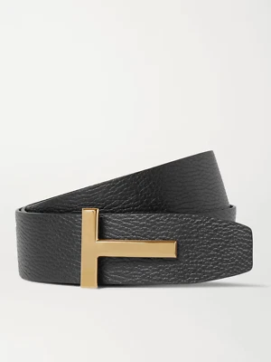 Authentic Tom Ford Black Blue Reversible Grain Leather Belt 90 / 34 T-Icon £650 — 第 1/3 张图片