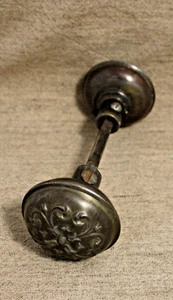 Antique Set of Ornate Metal Doorknobs Victorian Era Not Brass - Picture 1 of 6