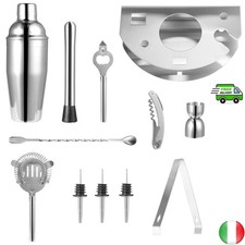 Cocktail Shaker Set 12Pezzi 750 ML Kit da Barman in Acciaio Inox per Bar Casa