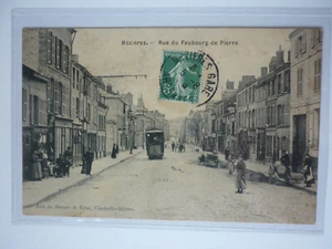 CARTE POSTALE /  MEZIERES  RUE DU FAUBOURG  DE PIERRE    ....... TRAMWAY   - Picture 1 of 2
