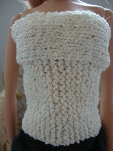 Hand Knit Doll Clothes Cream Sleeveless Top fits 16" fashion as Tonner Tyler - Picture 1 of 1