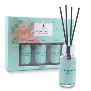 Reed Diffuser Set of 3, Lavender Rose Vanilla Oil Scent Diffuser Sticks Office - Picture 1 of 8
