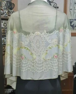 Michal Negrin Great Romantic Grüntöne Schal Shawal Neu mit Etikett Big size... - Bild 1 von 12