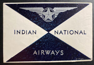 India Baggage Tag Label Indian National Airways INA
