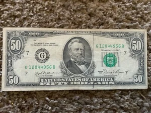 1981 $50 Federal Reserve Note #G 12044956 B - Picture 1 of 2
