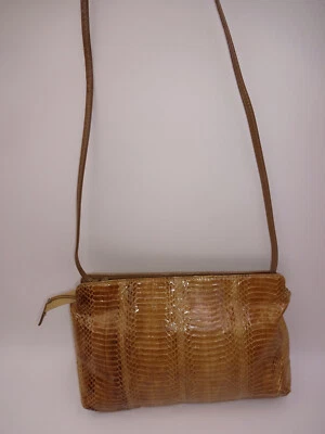Vintage Brown Snakeskin J Renee Crossbody Shoulder Purse Bag Hong Kong - Image 1 of 4