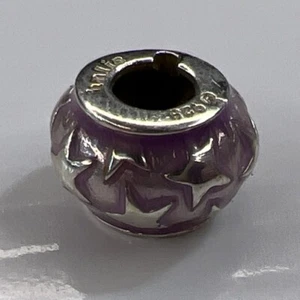 NEU HALIA 925 Sterling Silber Slide Bead Charm Lila Emaille Sterne Weltraum - Bild 1 von 7