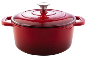 LIVARNO home Topf Gusseisen-Topf Schmortopf Bräter Kochtopf Gusstopf rot NEU - Bild 1 von 3