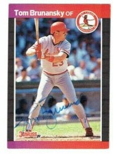 1989 Donruss #112 Autographed TOM BRUNANSKY Baseball Card - St. Louis Cardinals