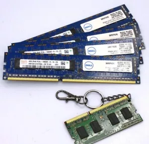 16GB (4 X 4GB) DDR3 PC3L-10600E Dell 99L0340 ECC OptiPlex w/ BONUS! Keychain - Picture 1 of 5