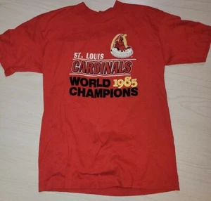 VINTAGE ST LOUIS CARDINALS 1985 WORLD SERIES CHAMPIONS 50/50 BLEND T SHIRT M - Picture 1 of 2