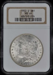 1902-O Morgan Dollar S$1 NGC MS64 - Picture 1 of 2