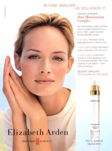 1993 Elizabeth Arden Amber Valletta maquillaje vintage anuncio de revista de 1 página - Imagen 1 de 1