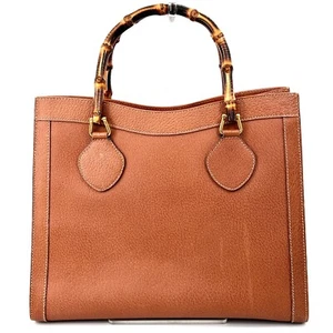 Gucci Diana Hand Bag Bamboo Leather Brown Authentic - Picture 1 of 24