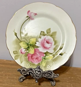 Vintage Lefton China Heritage Rose Grün 7 Zoll Salatteller 3068 - Bild 1 von 7