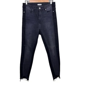 Good American Good Legs Skinny Two Tone High Waist Gr. 14 Röhrenjeans schwarz - Bild 1 von 9