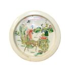 Chinese Distressed Off White Porcelain People Scenery Plate ws1083