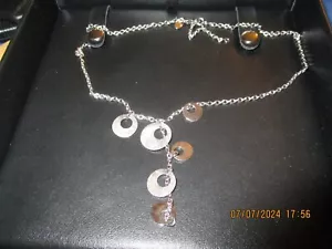 Frederic Duclos Silver Abstract ROUGH Womens Vintage Necklace - Picture 1 of 4