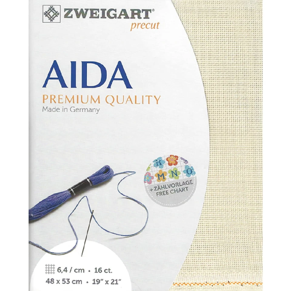 AIDA Zweigart Precute 16 ct. Aida 3251 color 770 platinum fabric for cross stitc