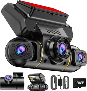 4 Kanal Dashcam 360° Dashkamera HD 1080P 4 Objektive Driving Recorder mit 128G Karte - Bild 1 von 9