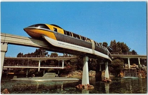 DISNEYLAND Tomorrowland MONORAIL Submarine Ride 1960s Vintage Postcard - Picture 1 of 2