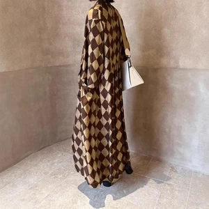 Uma Wang Diamond, Checkerboard, Mottled Red, Trench Coat, British Commuter Style - Picture 1 of 6