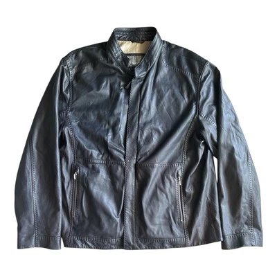 Chaqueta de cuero gris para hombre Bod & Christensen XL 100 % cuero forrada en algodón Foto 1 de 4