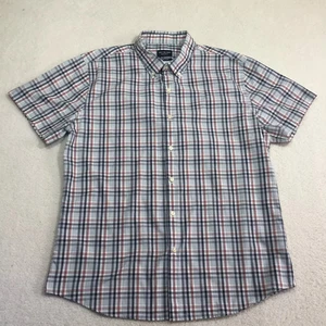 Van Heusen Men's Regular Fit Premium Cotton Blue Paid Short Sleeve Shirt Large - Bild 1 von 14