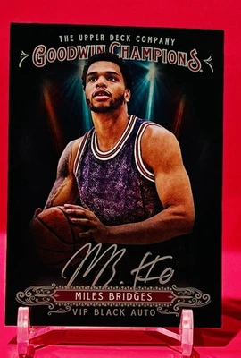 2018 UD Goodwin Champions Miles Bridges Rookie Auto RC Hornets VIP Black - Image 1 of 3