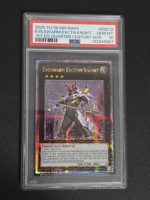 Evilswarm Exciton Knight (Quarter Century Secret Rare) RA04-EN212 PSA 10 - Image 1 of 2