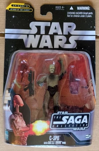 STAR WARS TSC THE SAGA COLLECTION 2006 C3PO WITH BATTLE DROID HEAD #017 E36 - Picture 1 of 6