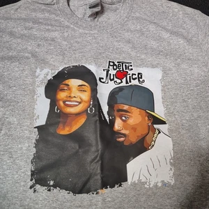 Poetic Justice 2Pac Janet Jackson graues T-Shirt mit Rundhalsausschnitt Größe Medium - Bild 1 von 2