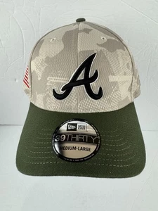 New Era Light Beige/Olive Atlanta Braves Armed Forces Day Low Profile Hat M/L - Picture 1 of 6