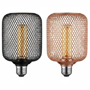 Bombilla jaula malla LED E27 vintage 5W blanco cálido regulable oro rosa/negro Edison - Imagen 1 de 26
