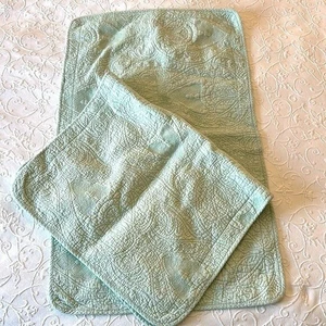 2 Raymond Waites King Quilted Cotton Seafoam Green 20" X 36" Bed Pillow Shams - Picture 1 of 6