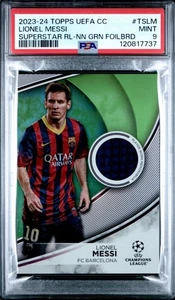 2023-24 Topps Lionel Messi Superstar Neon Green Player Worn Patch /199 Psa 9! - Picture 1 of 2