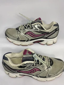 Saucony Womens Gray Pink Cohesion 5 String Up Running Shoes Size US 7 W Sneakers - Picture 1 of 8