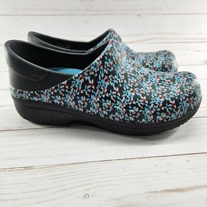 Crocs Neria Pro Slip Resistant Clogs 204046 Womens Size 6 Floral Blue Black - Picture 1 of 10