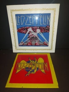 2 Led Zeppelin Scarce 1980's Carnival Prizes Stained Glass Tiles VTG Rock Art - Picture 1 of 5