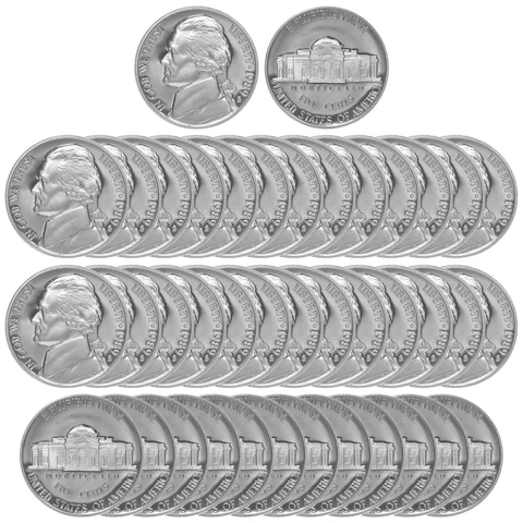 1989 S Jefferson Nickel Gem Deep Cameo Proof Roll 40 US Coins Cover
