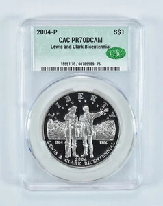 2004-P Lewis And Clark Commemorative Silver Dollar PR70 DCAM CAC - Picture 1 of 5