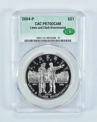 2004-P Lewis And Clark Commemorative Silver Dollar PR70 DCAM CAC - Image 1 of 4