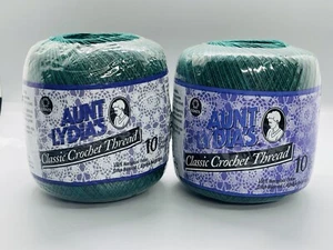 Aunt Lydia's Crochet 100% Mercerized Cotton Thread Size 10 Forest Green 2 pack - Picture 1 of 9