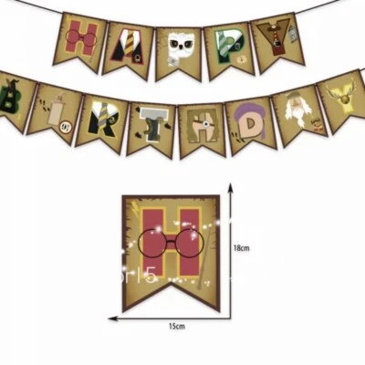 Harry Potter Feliz Cumpleaños Bandera Guirnalda Bunting Bandera Colgante Fiesta Decoración Foto 1 de 2