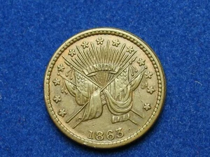 OLD U.S. COIN SALE!! AU-BU 1863 CIVIL WAR TOKEN "UNION FLAGS / STAR" #242G - Picture 1 of 2