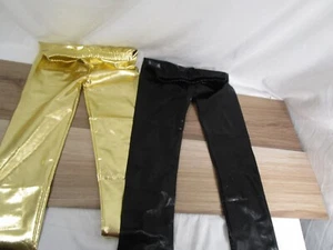Sheecute 2 Pair Black And Gold Leggings Girls 130 - Picture 1 of 9