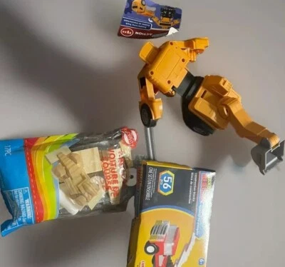 3 Items,Fire Truck blocks figures & Transforming Building Truck &Racwcar Vioture - Image 1 of 4