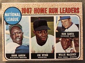 1968 Topps “1967 Home Run Leaders” Hank Aaron Jim Wynn Ron Santo Willie McCovey