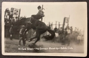 Willard Brown Mid Summer Round-up Salida Colorado RPPC AZO hand dated 1930s - Picture 1 of 2